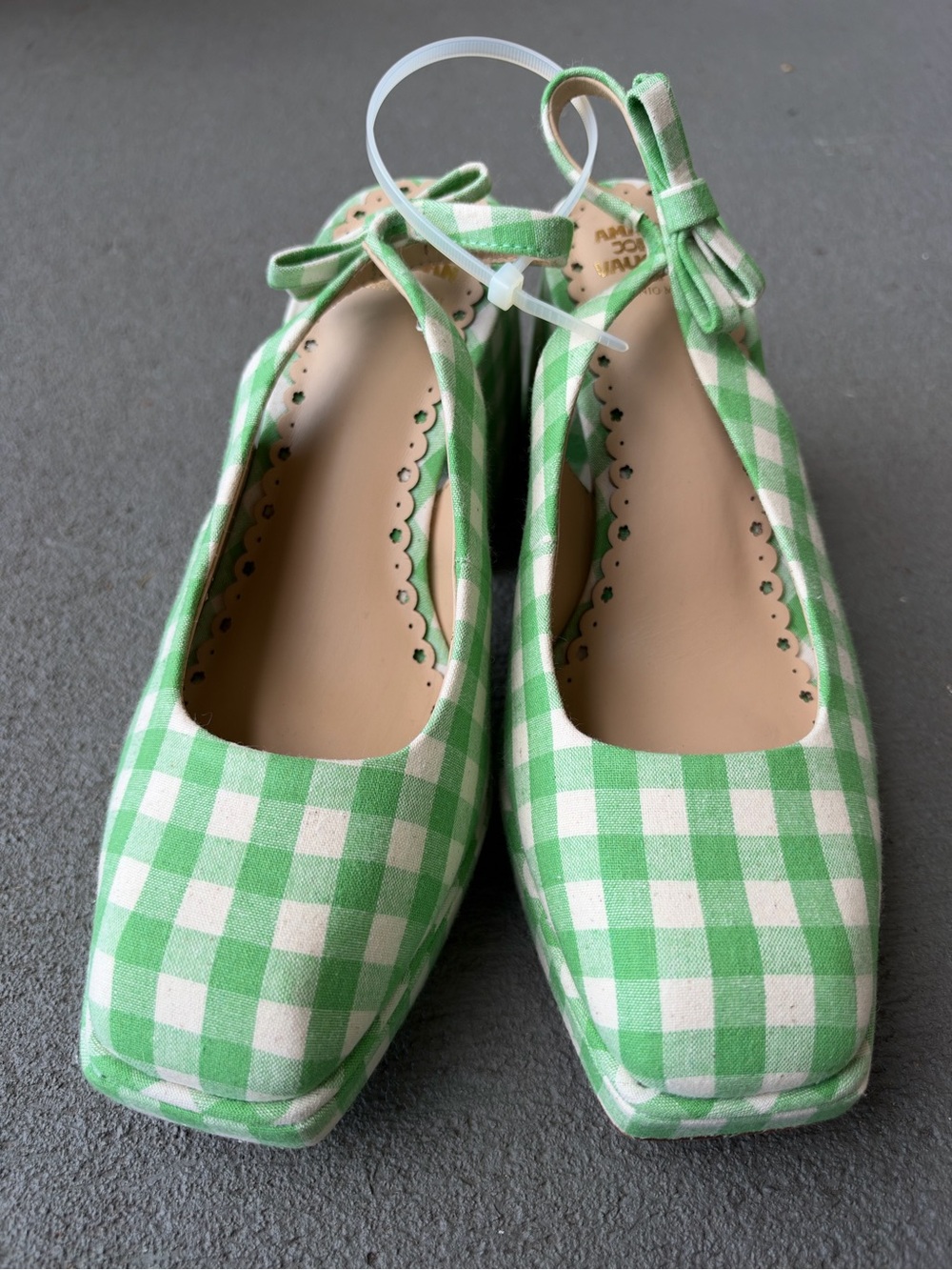 Antonio Melani x Amanda Jones Vaughan Penny Gingham Block Heel Slingback Pump 8 - Picture 3 of 14
